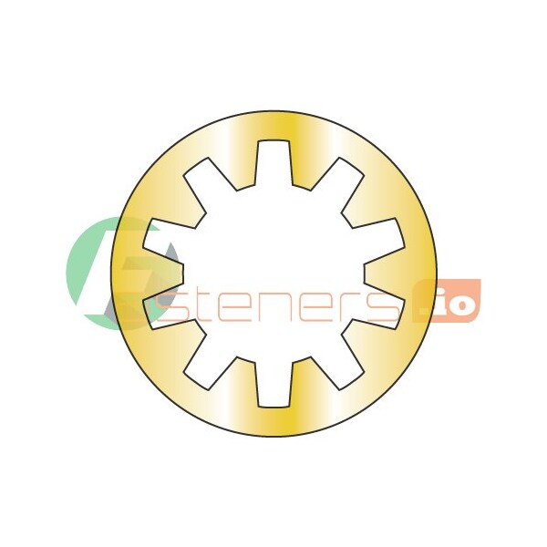 Newport Fasteners Internal Tooth Lock Washer, For Screw Size #6 Steel, Yellow Zinc Finish, 10000 PK 788507 - main